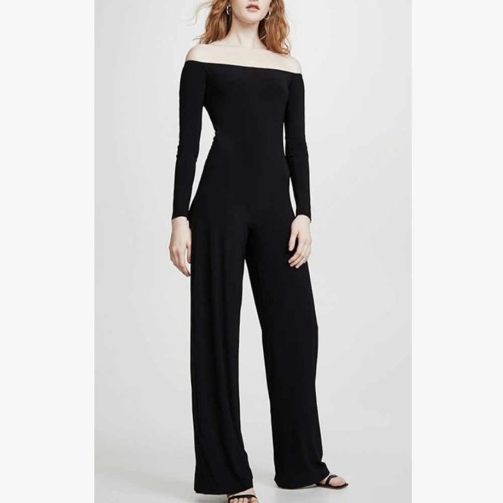 NEW Norma Kamali Long Sleeve Off-Shoulder Jumpsuit SZ: L/40 Original Price $200